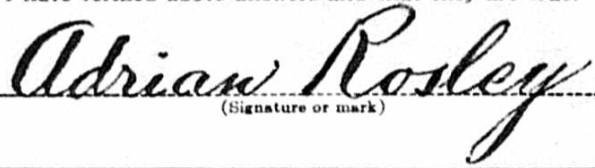 Adrian Rosley's autograph