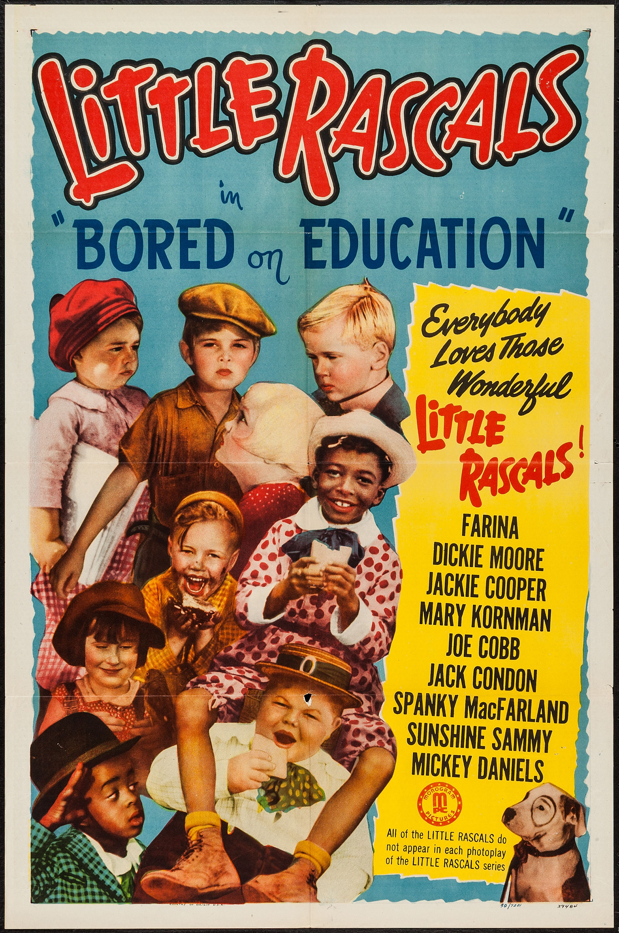 1936 Movie Poster Bored Of Education Little Rascals 