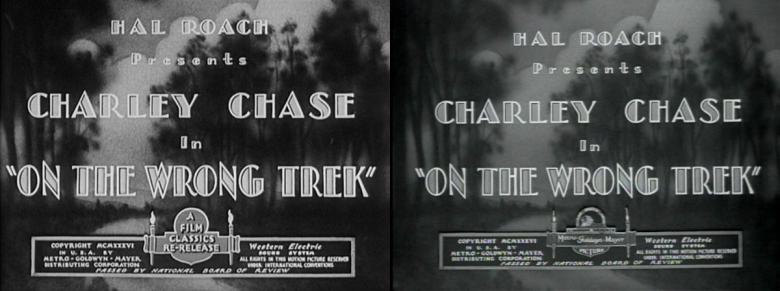 On The Wrong Trek title cards - the RHI Entertainment re-issue vs the original